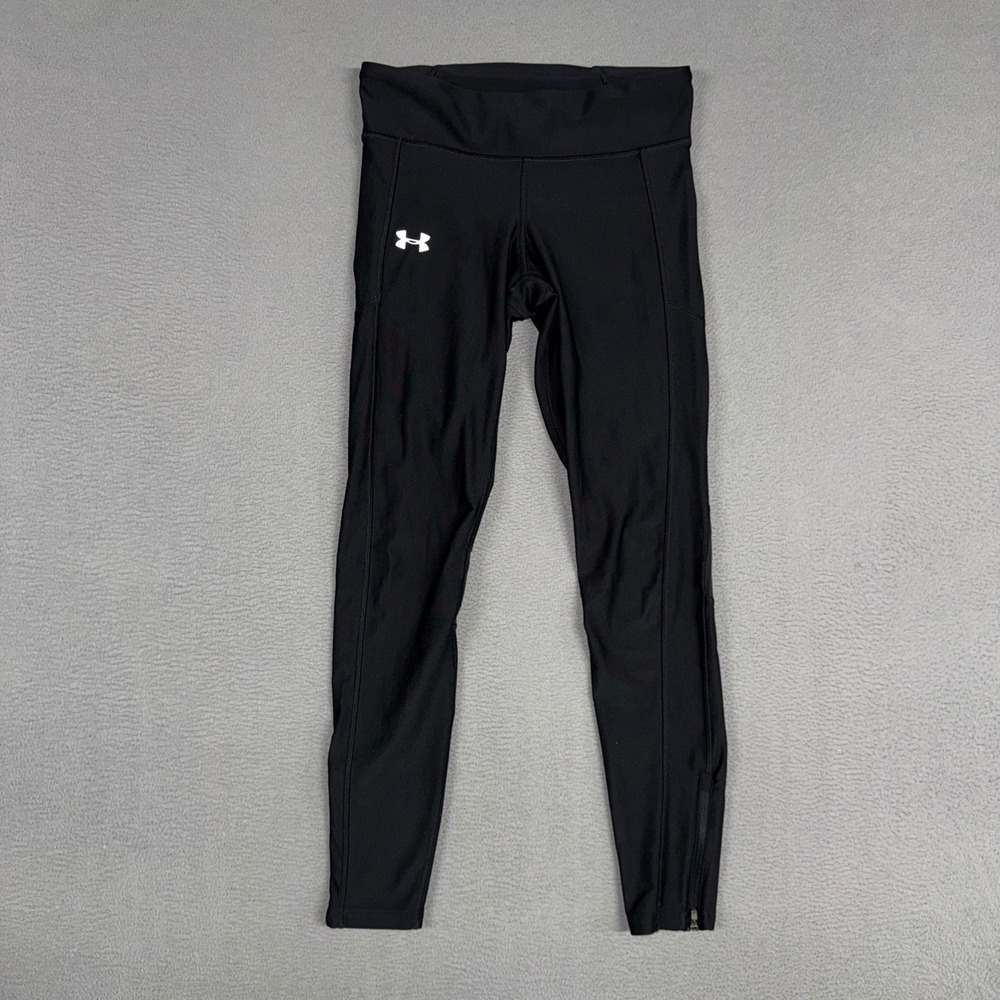 Under Armour Leggings Womens Medium Black Athletic HeatGear Compression Ankle